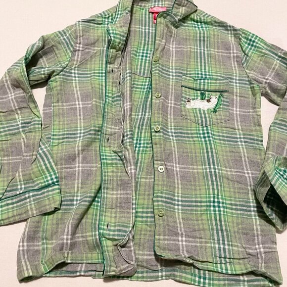 La Senza Candy Plaid Pajama Button Up Top Womens Size Small - Picture 9 of 16